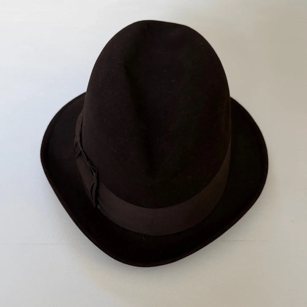 Vintage Dobbs Fedora Hat New York Brown Size 7 - Picture 2 of 7